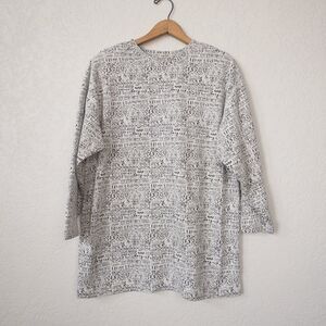 Vintage Pasta Black & White Aztec Printed Shirt‎ Size Large